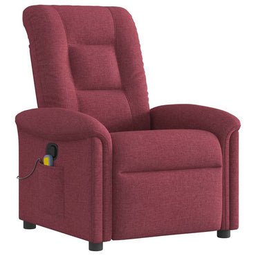 vidaXL Fauteuil de massage rouge bordeaux en tissu