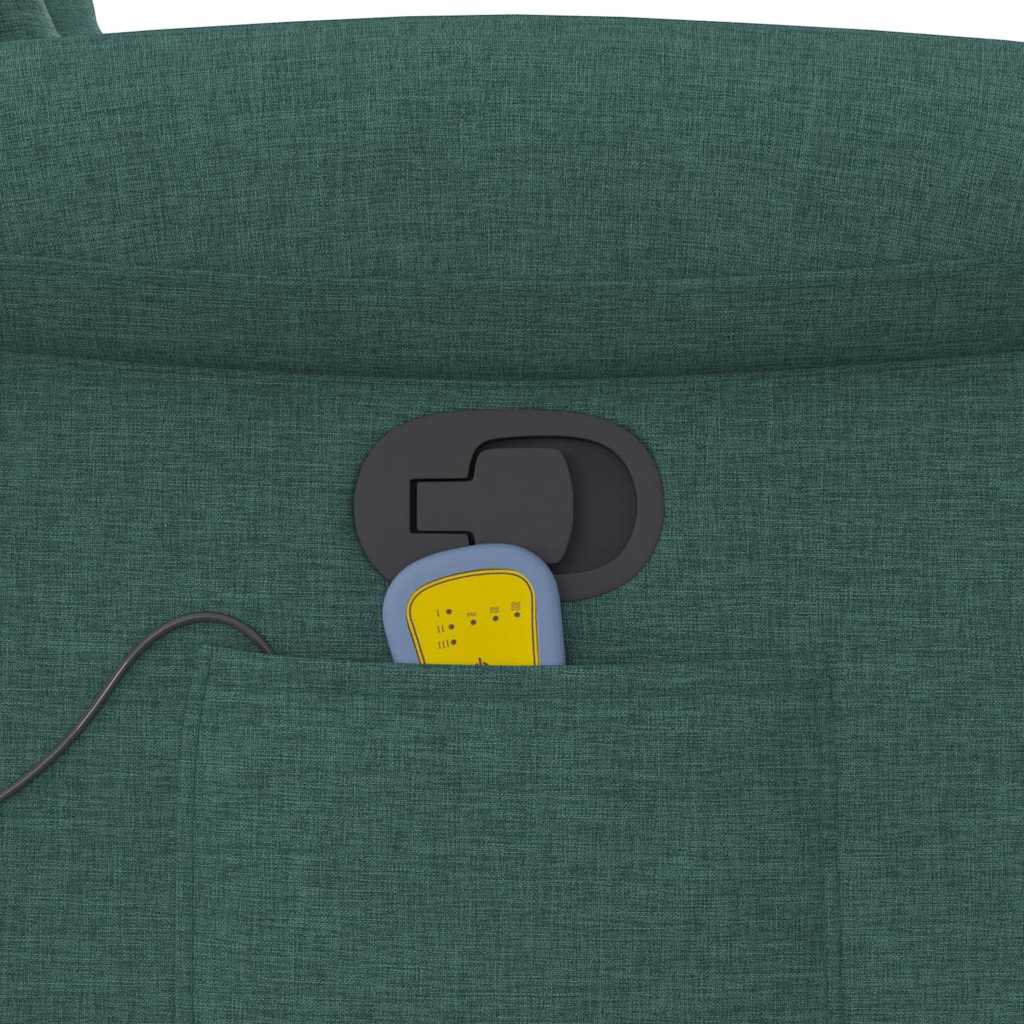 Massagesessel Dunkelgrün Stoff