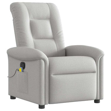 vidaXL Fauteuil de massage gris nuage en tissu