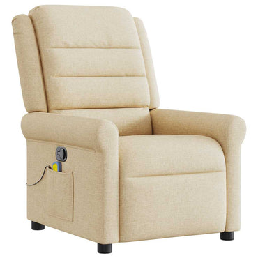 vidaXL Fauteuil de massage crème tissu