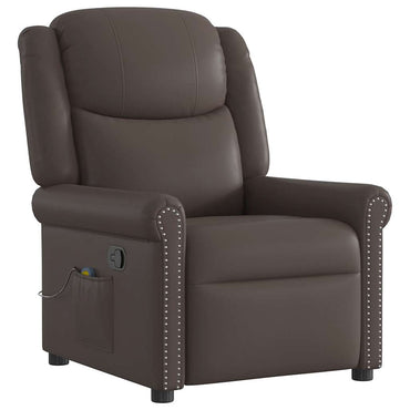 vidaXL Massagesessel Braun Glänzendes Kunstleder