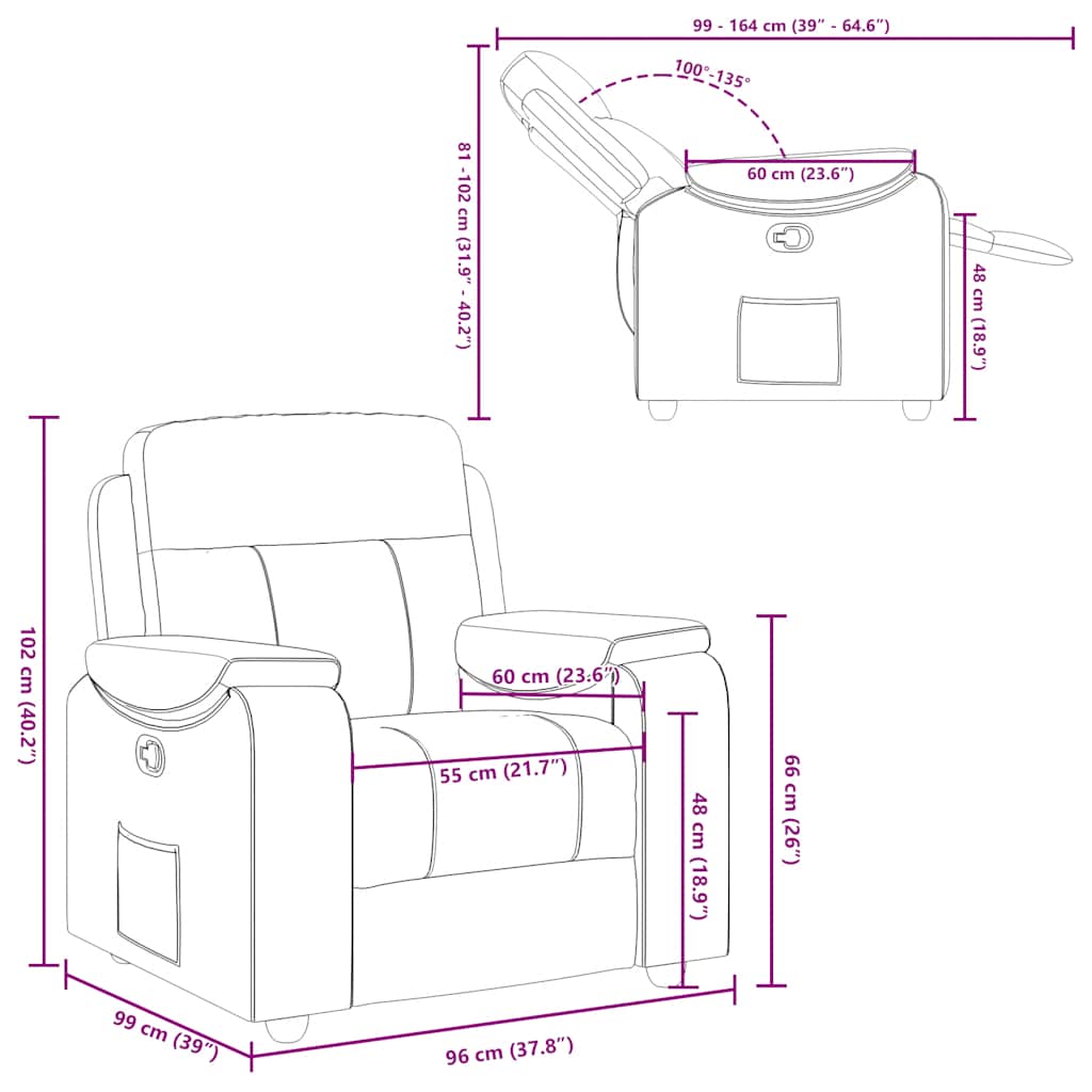 vidaXL Fauteuil de relaxation noir en tissu