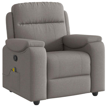 vidaXL Fauteuil de massage taupe en tissu