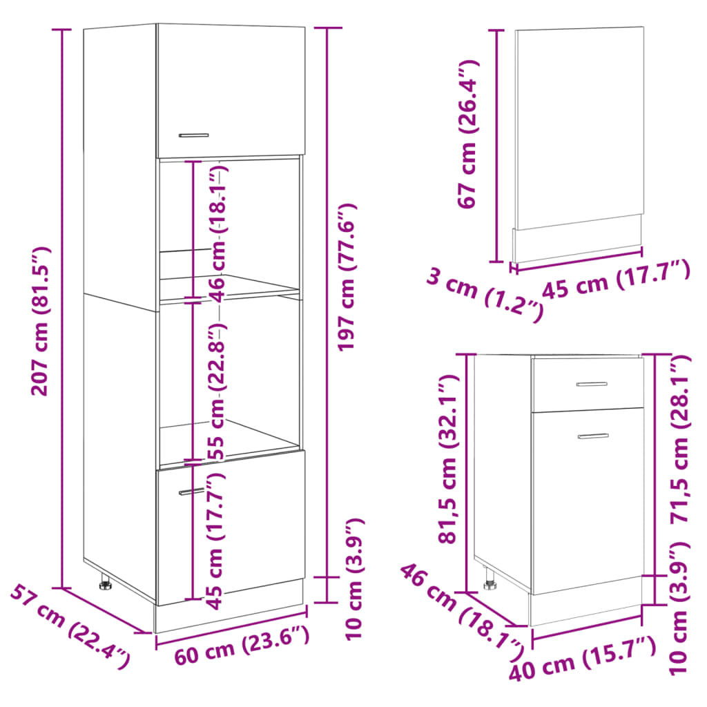 vidaXL 7-tlg. Küchenschrank-Set Lyon Sonoma-Eiche Holzwerkstoff