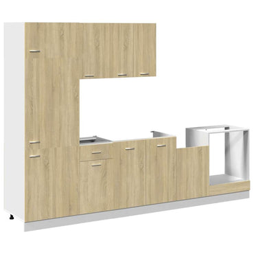 vidaXL 7-tlg. Küchenschrank-Set Lyon Sonoma-Eiche Holzwerkstoff