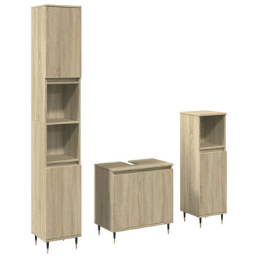 vidaXL Ensemble de meubles de salle de bain 3 pcs Chêne Sonoma Aggloméré