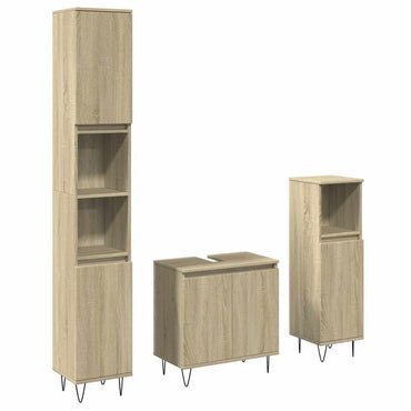 vidaXL Ensemble de meubles de salle de bain 3 pcs Chêne Sonoma Aggloméré