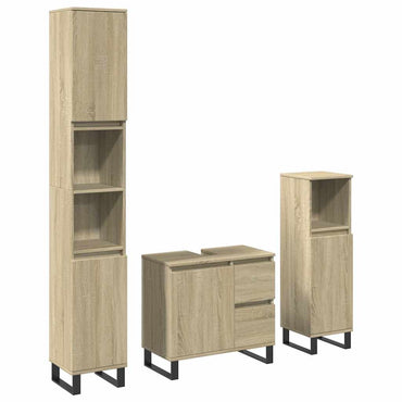 vidaXL Ensemble de meubles de salle de bain 3 pcs Chêne Sonoma Aggloméré