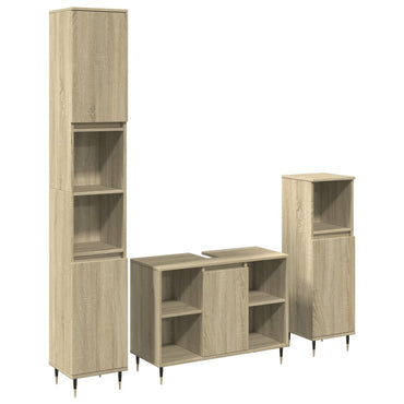 vidaXL Ensemble de meubles de salle de bain 3 pcs Chêne Sonoma Aggloméré