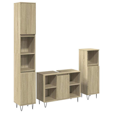 vidaXL Ensemble de meubles de salle de bain 3 pcs Chêne Sonoma Aggloméré