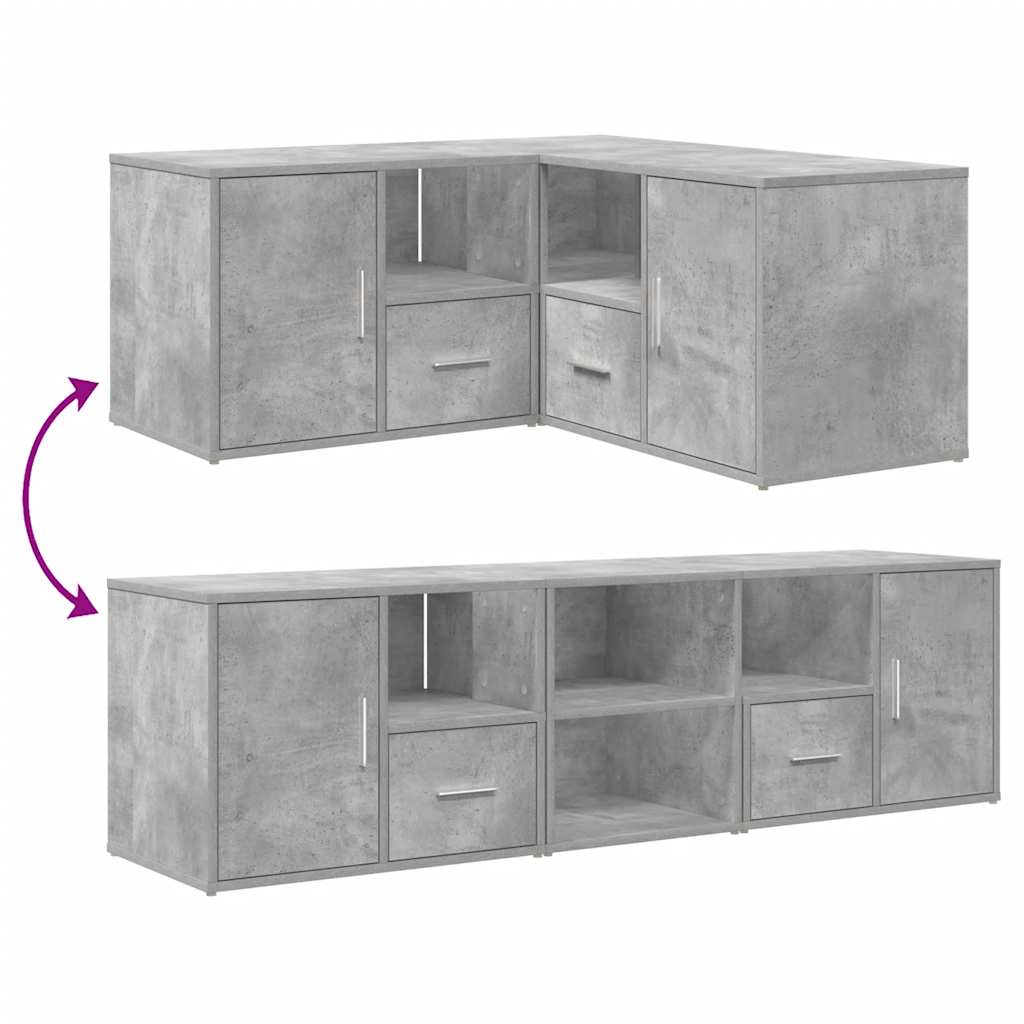 vidaXL Eckregal Betongrau 160x40x45 cm Holzwerkstoff