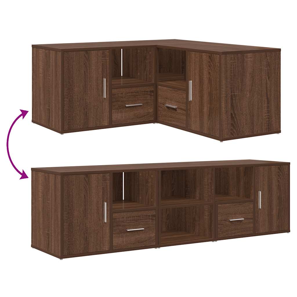 vidaXL Eckregal Braun Eichen-Optik 160x40x45 cm Holzwerkstoff