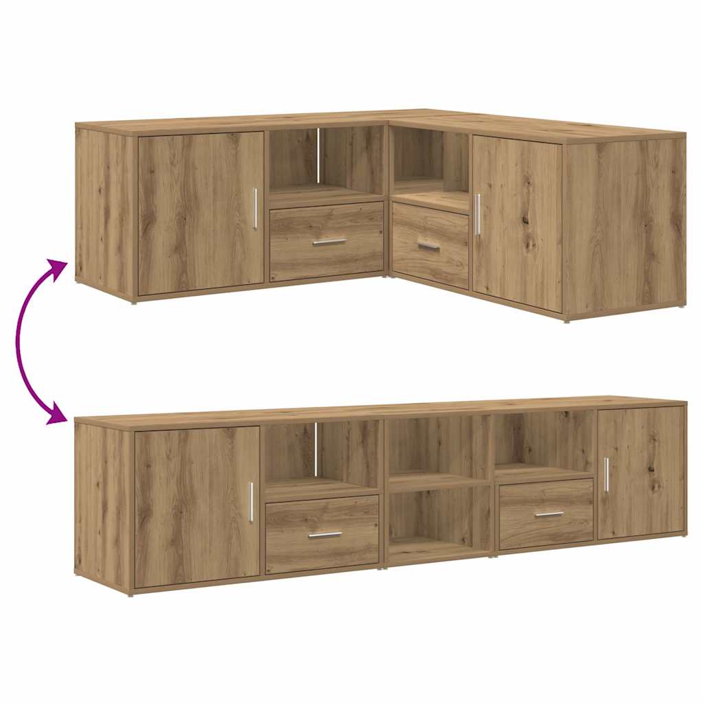 vidaXL Eckregal Artisan-Eiche 200x40x45 cm Holzwerkstoff