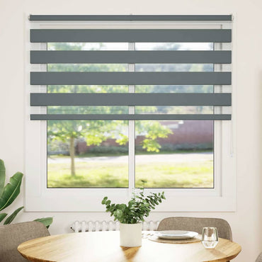 vidaXL Double Store Enrouleur Gris Foncé 150x100 cm Largeur du tissu 145,9 cm Polyester