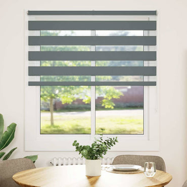 vidaXL Store double gris foncé 135x150 cm Largeur du tissu 130,9 cm Polyester