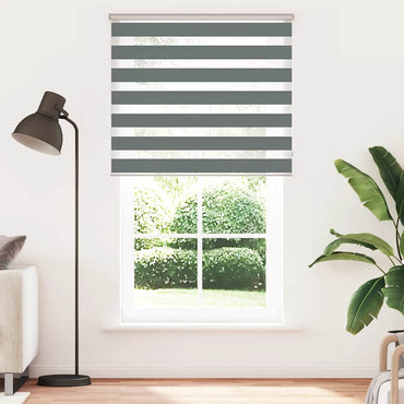 vidaXL Doppelrollo Dunkelgrau 125x230 cm Stoffbreite 120,9 cm Polyester