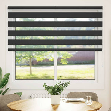 vidaXL Store double enrouleur noir 165x150 cm Largeur tissu 160,9 cm Polyester