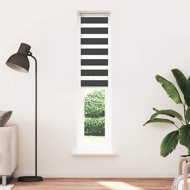 vidaXL Doppelrollo Schwarz 50x200 cm Stoffbreite 45,9 cm Polyester