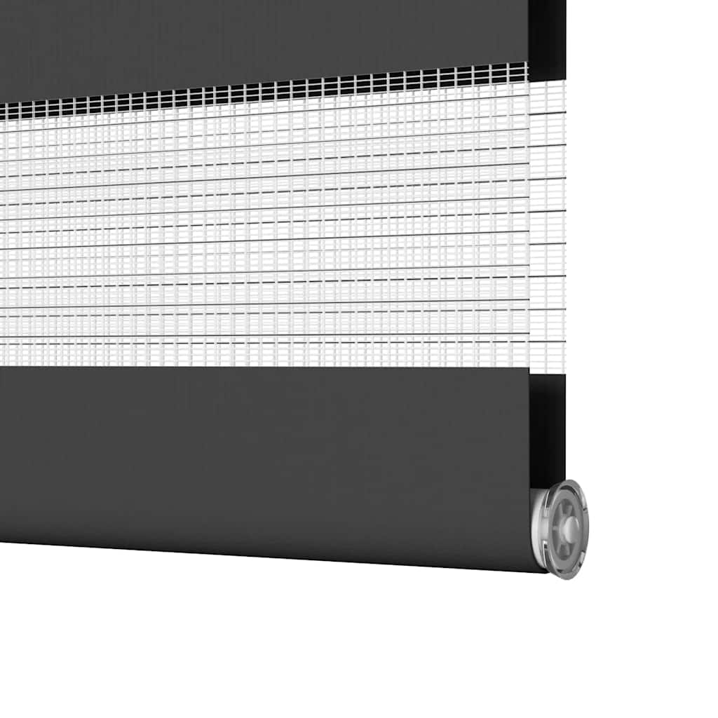 vidaXL Doppelrollo Schwarz 115x230 cm Stoffbreite 110,9 cm Polyester