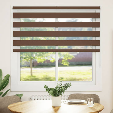 vidaXL Doppelrollo Braun 140x100 cm Stoffbreite 135,9 cm Polyester