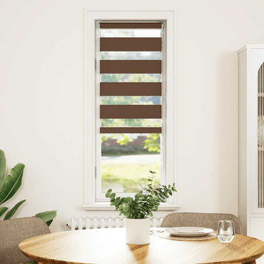 vidaXL Doppelrollo Braun 45x150 cm Stoffbreite 40,9 cm Polyester