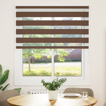 vidaXL Doppelrollo Braun 135x150 cm Stoffbreite 130,9 cm Polyester