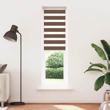 vidaXL Doppelrollo Braun 60x200 cm Stoffbreite 55,9 cm Polyester