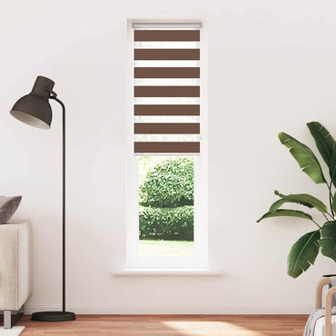 vidaXL Doppelrollo Braun 65x200 cm Stoffbreite 60,9 cm Polyester