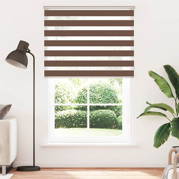 vidaXL Store enrouleur double marron 140x200 cm Largeur du tissu 135,9 cm Polyester