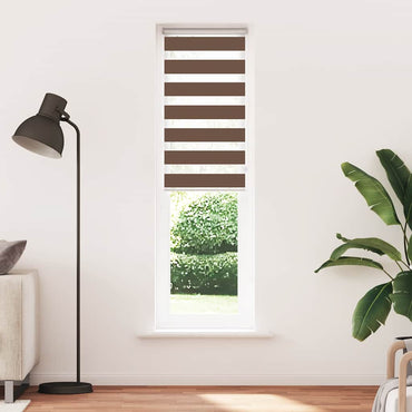 vidaXL Store double enrouleur marron 65x230 cm Largeur du tissu 60,9 cm Polyester