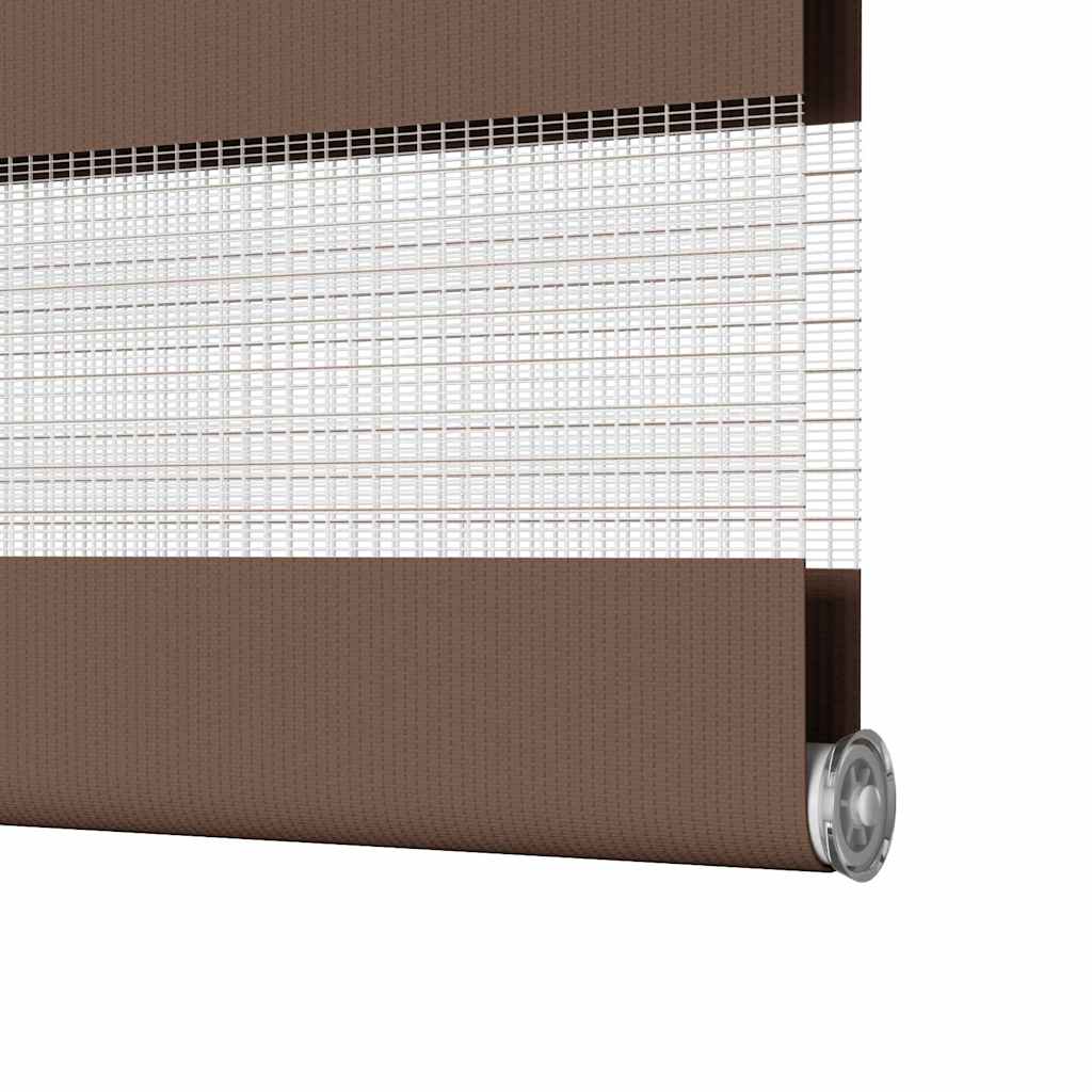 vidaXL Store enrouleur double marron 95x230 cm largeur du tissu 90,9 cm polyester
