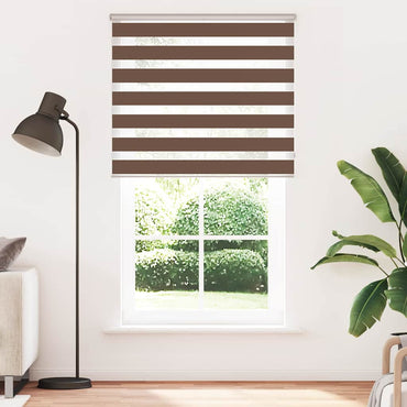 vidaXL Doppelrollo Braun 125x230 cm Stoffbreite 120,9 cm Polyester