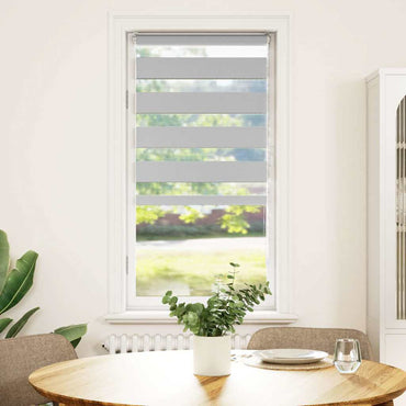 vidaXL Doppelrollo Hellgrau 55x100 cm Stoffbreite 50,9 cm Polyester