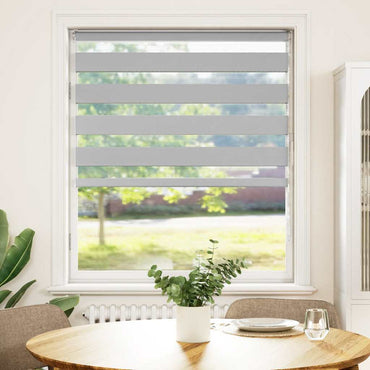 vidaXL Doppelrollo Hellgrau 105x100 cm Stoffbreite 100,9 cm Polyester