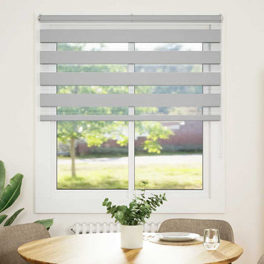 vidaXL Doppelrollo Hellgrau 130x100 cm Stoffbreite 125,9 cm Polyester