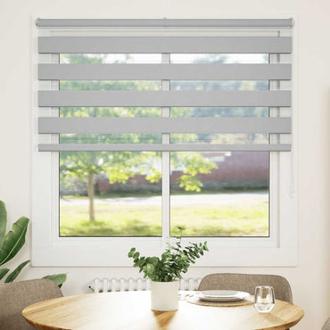 vidaXL Doppelrollo Hellgrau 150x150 cm Stoffbreite 145,9 cm Polyester