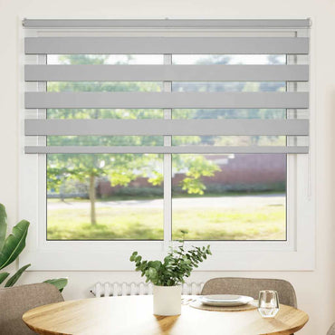 vidaXL Doppelrollo Hellgrau 165x150 cm Stoffbreite 160,9 cm Polyester