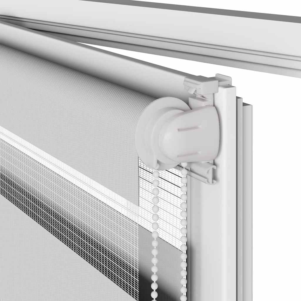 Doppelrollo Hellgrau 100x230 cm Stoffbreite 95,9 cm Polyester