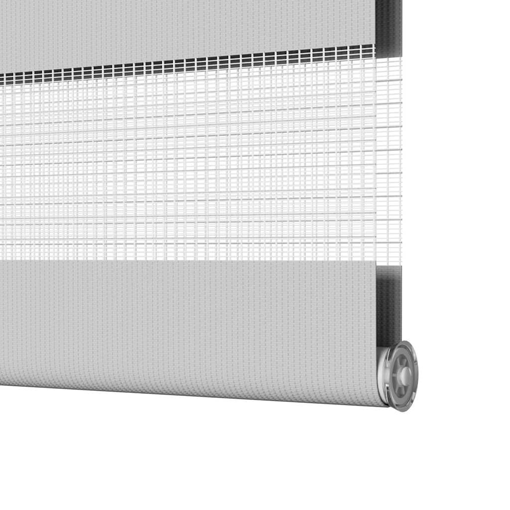 vidaXL Doppelrollo Hellgrau 105x230 cm Stoffbreite 100,9 cm Polyester
