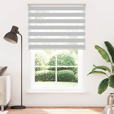vidaXL Doppelrollo Hellgrau 150x230 cm Stoffbreite 145,9 cm Polyester