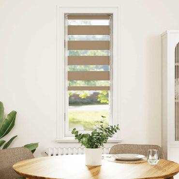 vidaXL Doppelrollo Sandbraun 50x100 cm Stoffbreite 45,9 cm Polyester