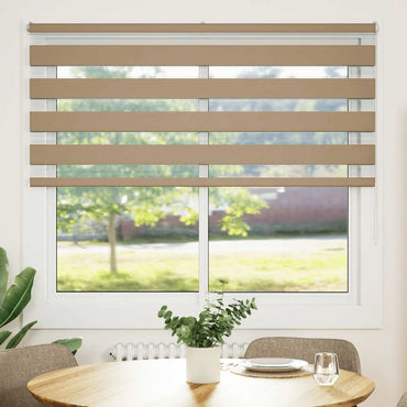 vidaXL Doppelrollo Sandbraun 155x100 cm Stoffbreite 150,9 cm Polyester