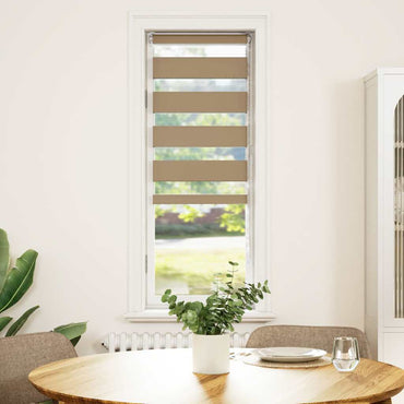 vidaXL Doppelrollo Sandbraun 50x150 cm Stoffbreite 45,9 cm Polyester