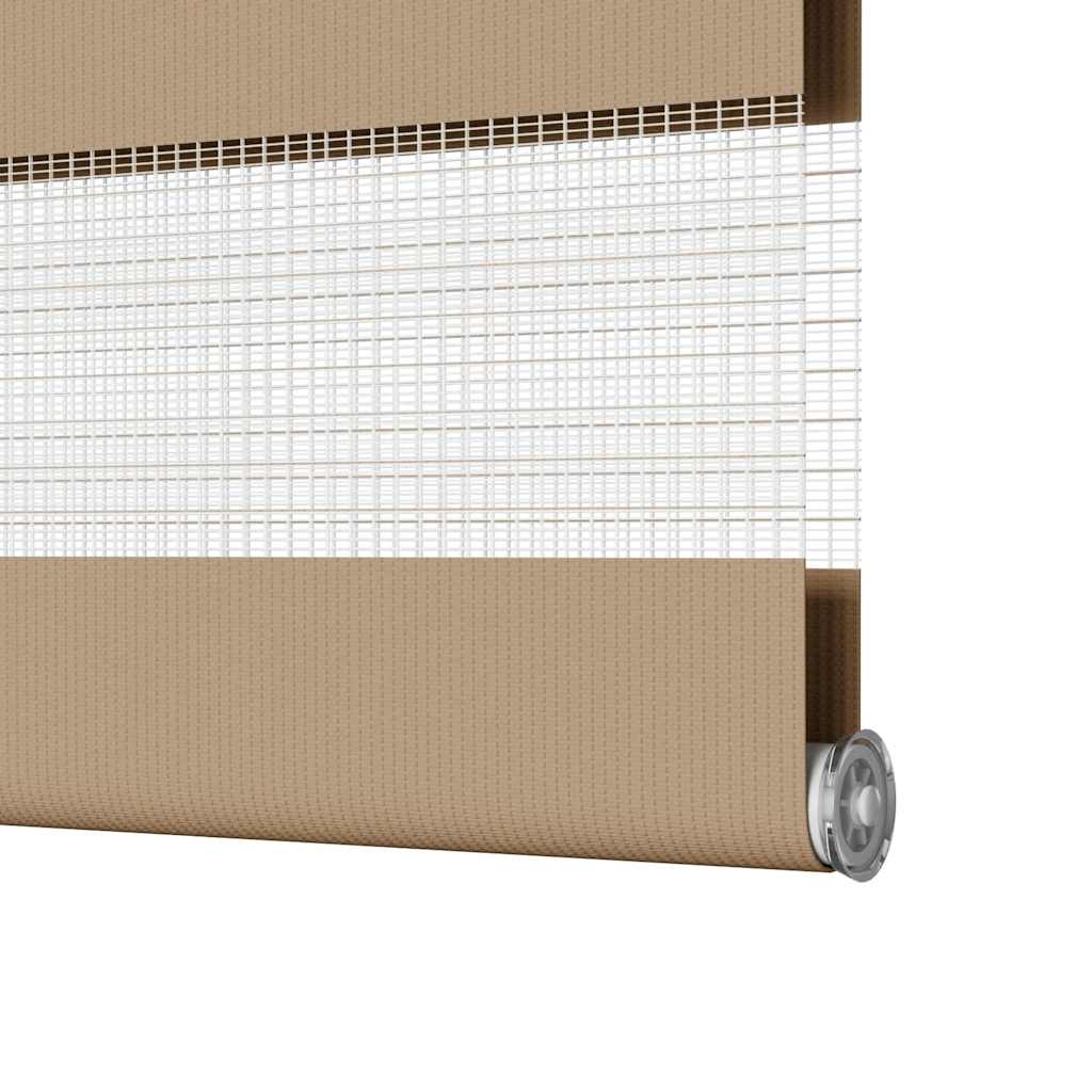 vidaXL Doppelrollo Sandbraun 40x200 cm Stoffbreite 35,9 cm Polyester