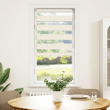 vidaXL Doppelrollo Marmorbeige 65x100 cm Stoffbreite 60,9 cm Polyester