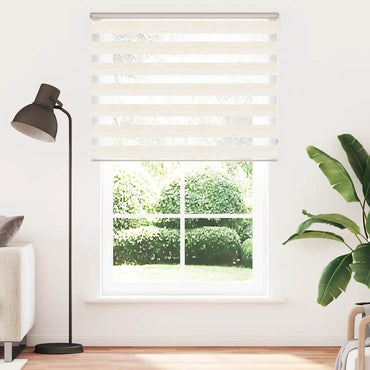 vidaXL Doppelrollo Marmorbeige 145x200cm Stoffbreite 140,9 cm Polyester