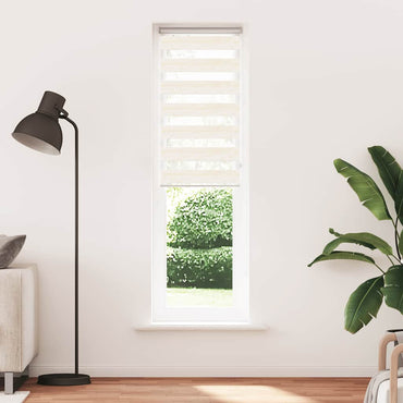 vidaXL Doppelrollo Marmorbeige 55x230 cm Stoffbreite 50,9 cm Polyester
