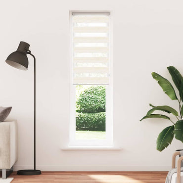 vidaXL Doppelrollo Marmorbeige 65x230 cm Stoffbreite 60,9 cm Polyester
