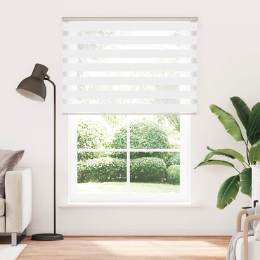 vidaXL Doppelrollo Weiß 155x200 cm Stoffbreite 150,9 cm Polyester