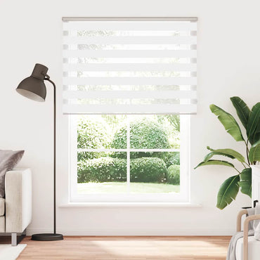 vidaXL Doppelrollo Weiß 155x230 cm Stoffbreite 150,9 cm Polyester